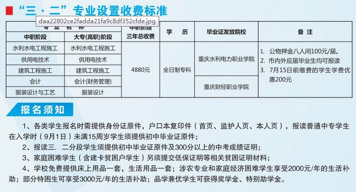 重庆市经贸中等专业学校招生简章