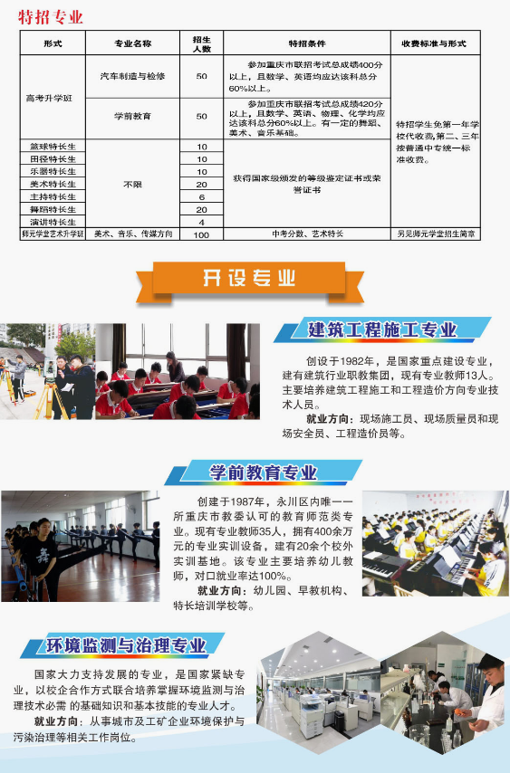 重庆市永川职业教育中心2019招生简章